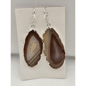 Agate Slice Drop Earrings